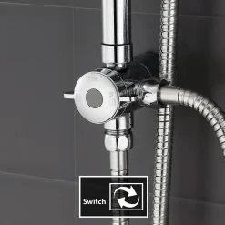 Colonne de douche sans robinetterie avec pommeau + douchette+ flexible + barre réglable