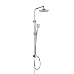 Colonne de douche sans robinetterie avec pommeau + douchette+ flexible + barre réglable