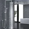 Colonne de Douche sans Robinetterie Murale Hydromassante avec Douchette et Pommeau de Douche Chromé