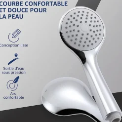 Colonne de Douche sans Robinetterie Murale Hydromassante avec Douchette et Pommeau de Douche Chromé