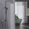 Colonne de Douche sans Robinetterie Effet Pluie avec Douchette 3 Fonctions Noir pour Salle de Bain