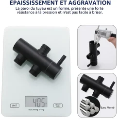 Colonne de Douche sans Robinetterie Effet Pluie avec Douchette 3 Fonctions Noir pour Salle de Bain