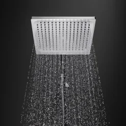 Colonne de douche sans robinetterie avec pommeau + douchette 1 jet + flexible + barre de douche, chrome, Hansgrohe Crometta E