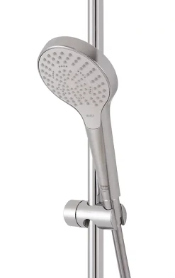 Colonne de douche sans robinetterie avec douchette 3 jets + flexible + barre réglable, chrome, Hansgrohe Reno 220 surface