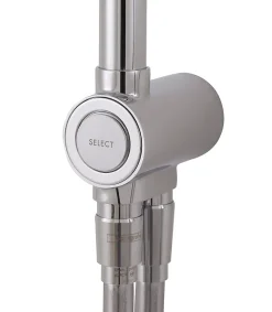 Colonne de douche sans robinetterie avec douchette 3 jets + flexible + barre réglable, chrome, Hansgrohe Reno 220 surface