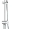 Colonne de douche sans robinetterie avec douchette + pommeau + flexible + barre, chrome rond, Grohe Vitalio Start 250