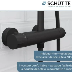 Colonne de douche Schütte MADURA FRESH noir mat