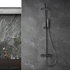 Colonne de Douche Thermostatique Anti-Calcaire Black Gun Métal IMEX NAPOLES BTN047/BGM