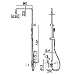 Colonne de Douche Thermostatique Anti-Calcaire Black Gun Métal IMEX NAPOLES BTN047/BGM
