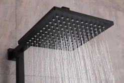 Colonne de douche thermostatique murale laiton + tête de douche 23x23cm - Noir mat - 110x15cm - SEDAL 8921B