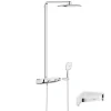 Colonne de douche thermostatique GROHE Rainshower System SmartControl Mono 360 Blanc/chromé + Tablette douche d'angle Start Cube