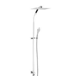 Colonne de douche thermostatique avec pomme de tête, douchette et flexible, chrome, Valentin Inouie