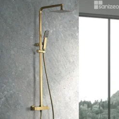 Colonne de Douche Thermostatique Anti-Calcaire Or Brossé IMEX VIGO BTV013/OC