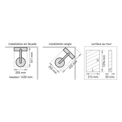 Colonne de douche thermostatique avec tablette, pomme de tête, douchette et flexible, en aluminium anodisé gris, Valentin Totmy