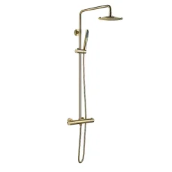 COLONNE DE DOUCHE THERMOSTATIQUE EN LAITON DORÉ BROSSÉ SC418 COLLECTION SCAMANDRE