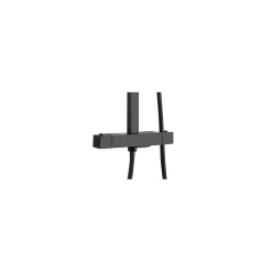 Colonne de douche thermostatique avec pomme de tête, douchette et flexible, noir mat, GoodHome Kozo