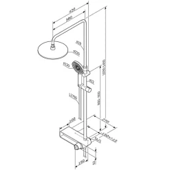 Colonne de douche thermostatique, avec mitigeur thermostatique Système de douche avec robinet Chrome, F0785A600 X-Joy AM.PM
