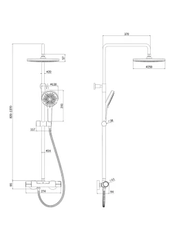 Colonne de douche thermostatique noire XL, Edouard Rousseau Ekogest