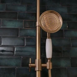 Colonne de douche thermostatique cuivre brossé Essebagno Indus