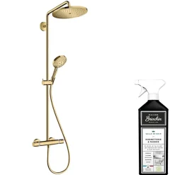 Colonne de douche thermostatique HANSGROHE Croma Select S 280 Aspect dorée poli + nettoyant Briochin
