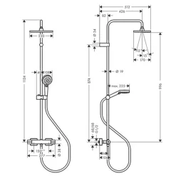 Colonne de douche thermostatique HANSGROHE Vernis Shape 230 chromé
