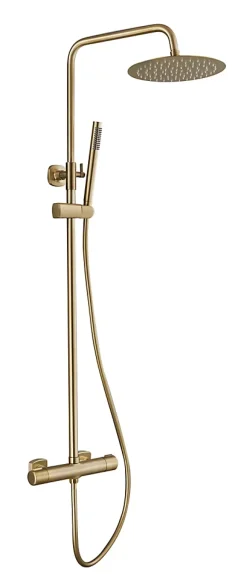 Colonne de douche thermostatique laiton brossé, Edouard Rousseau Doddy