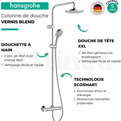 Colonne de douche thermostatique HANSGROHE Vernis Blend 200 Green chromé
