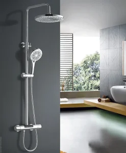 Colonne de douche thermostatique chrome XL, Edouard Rousseau Ekogest