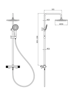 Colonne de douche thermostatique chrome, Edouard Rousseau Volg