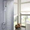 Colonne de douche thermostatique acier inox + pommeau 20x20cm - 118x41cm - 8821C Basic 20x20cm
