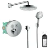 Colonne de douche thermostatique encastrée HANSGROHE ShowerSelect S chromé + douche de tête Raindance Select S + nettoyant