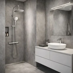 Colonne de douche thermostatique, chrome, Essebagno Essegoia