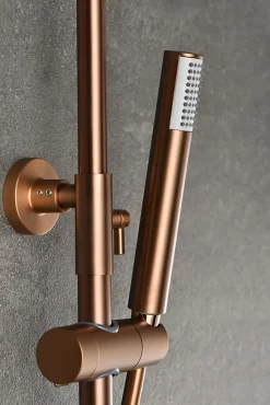 Colonne de douche thermostatique série MONZA - Or rose brossé