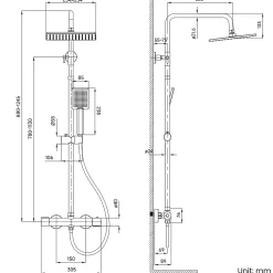 Colonne de Douche Thermostatique avec mitigeur , Auralum MAX Ensemble de Douche Noir, Douche avec Tête de Douche de 12 pouces
