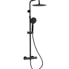 Colonne de douche thermostatique noir Essebagno Luisa
