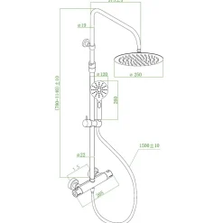 Colonne de douche thermostatique noir Essebagno Luisa