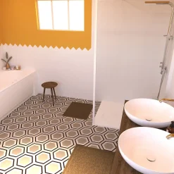 Colonne de douche thermostatique avec pomme de tête, douchette 1 jet et flexible, porte-savon, laiton chromé, Valentin Allure