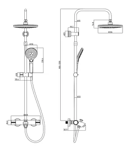 Colonne de douche thermostatique chrome, Edouard Rousseau Mila