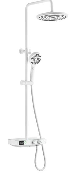 Colonne de douche thermostatique blanche, Edouard Rousseau Ekogest