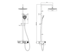 Colonne de douche thermostatique blanche, Edouard Rousseau Ekogest