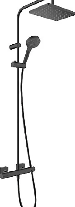 Colonne de douche thermostatique noir Hansgrohe Eco Vernis Shape