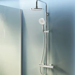 Colonne de douche thermostatique, avec mitigeur thermostatique Système de douche avec robinet Chrome, F07XA400 X-Joy AM.PM
