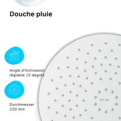 Colonne de douche thermostatique, avec mitigeur thermostatique Système de douche avec robinet Chrome, F07XA400 X-Joy AM.PM