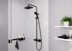 Colonne de douche thermostatique HANSGROHE Vernis Shape 230 noir mat