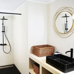 Colonne de douche thermostatique corps froid noir Essebagno Delice II