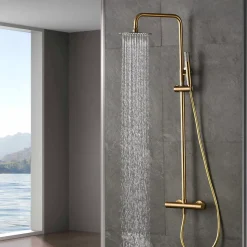 Colonne de Douche Thermostatique Anti-Calcaire Or Brossé IMEX MONZA BTD038/OC