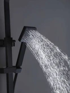 Colonne de douche thermostatique avec barre extensible SKY BATH noir mat Inox S304 série PARADISE