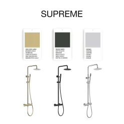 Colonne de douche thermostatique avec barre extensible SKY BATH or brossé Inox S304 série SUPREME
