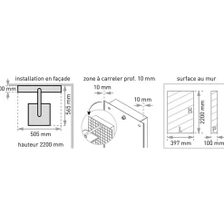 Colonne de douche thermostatique hydromassante prête à carreler, en aluminium anodisé, Valentin Batidouche