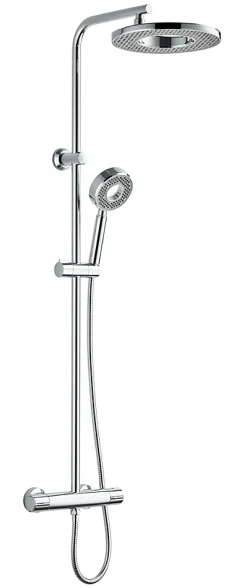 Colonne de douche thermostatique chrome, Edouard Rousseau Hoop